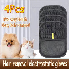 Pet Grooming Gloves Reusable Static Dedusting Brush Gloves Removing Dog Cat Hair From Sofa Carpet Clothes Pet Dog Hair Remover