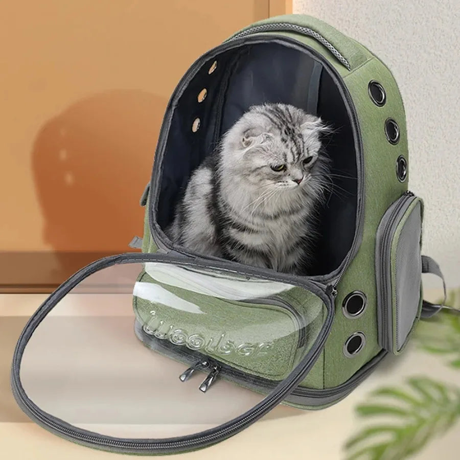 Transparent Pet Backpack for Cats Portable Large Capacity Outdoor Travel Leisure Cat Bag Breathable Dog Pet Travel Supplies