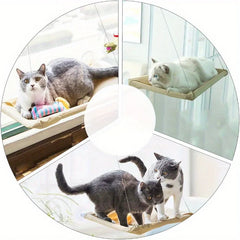 Cat Window Hammock Seat - Large Cat Hammocks Bed for Indoor Cats Resting Seat Safety, Heavy Duty Suction Cups Breathable