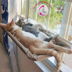 Cat Window Hammock Seat - Large Cat Hammocks Bed for Indoor Cats Resting Seat Safety, Heavy Duty Suction Cups Breathable