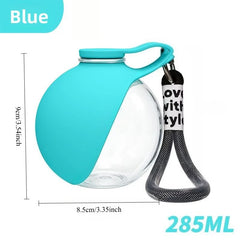 Pet Dog Water Bottle with Collapsible Silicone Bowl, 285Ml Leak-Proof Travel Cup for Dogs Cats, Suitable for Outdoor Activities