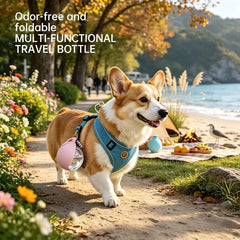 Pet Dog Water Bottle with Collapsible Silicone Bowl, 285Ml Leak-Proof Travel Cup for Dogs Cats, Suitable for Outdoor Activities
