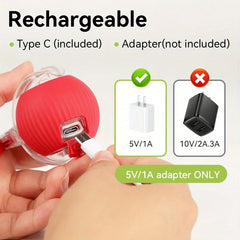 This interactive spherical toy for cats features an automatically rotating tail ball design and isarechargeable electric pet toy