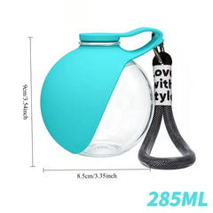 Pet Dog Water Bottle with Collapsible Silicone Bowl, 285Ml Leak-Proof Travel Cup for Dogs Cats, Suitable for Outdoor Activities