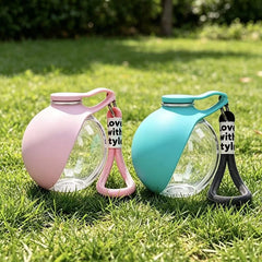 Pet Dog Water Bottle with Collapsible Silicone Bowl, 285Ml Leak-Proof Travel Cup for Dogs Cats, Suitable for Outdoor Activities
