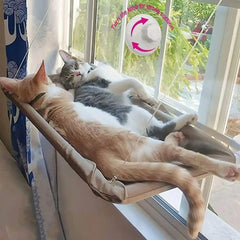 Cat Window Hammock Seat - Large Cat Hammocks Bed for Indoor Cats Resting Seat Safety, Heavy Duty Suction Cups Breathable