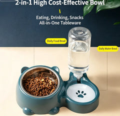 Double Cat Bowl Raised Anti Slip Pet Food Water Feeder No Spill Detachable Design for Cat  Dog Puppy Daily Pet Feeding Supplies